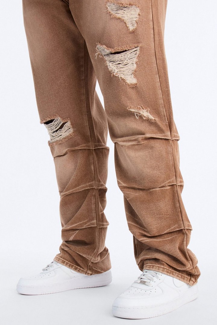 Straight Down The Street Ripped Jeans - Dark Brown
