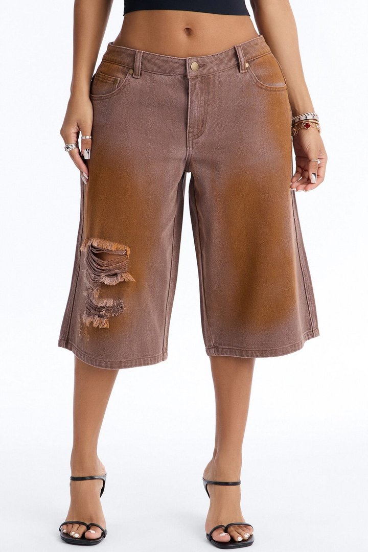 Can't Be Saved Washed Twill Bermuda Short - Brown