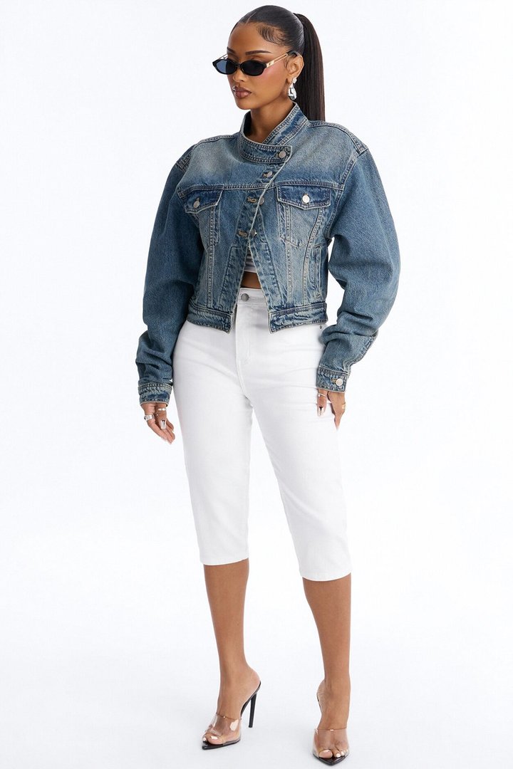 Toledo Crossover Denim Trucker Jacket - Medium Wash