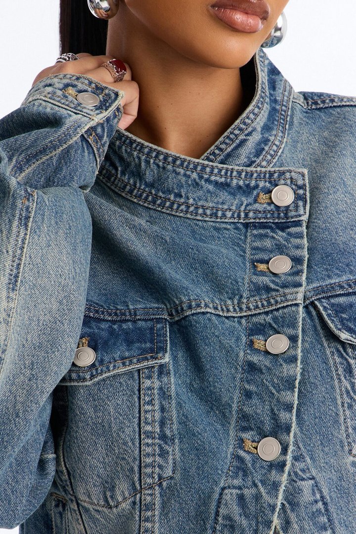 Toledo Crossover Denim Trucker Jacket - Medium Wash