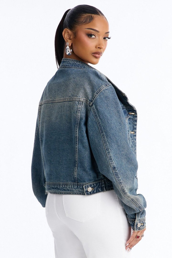 Toledo Crossover Denim Trucker Jacket - Medium Wash
