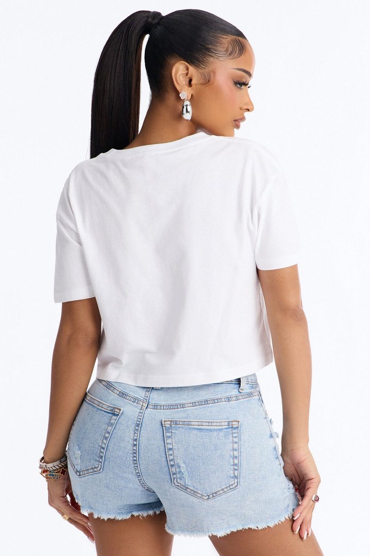 Simple And Modern Cropped Tee - White