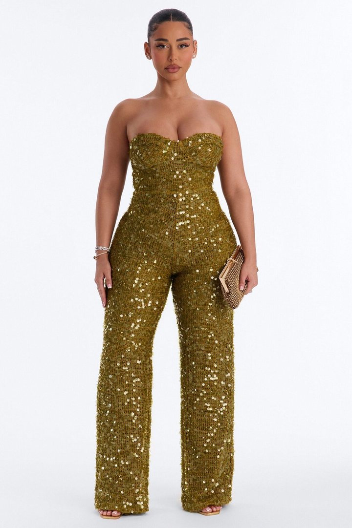 Commotion For The Sequin Jumpsuit - Green
