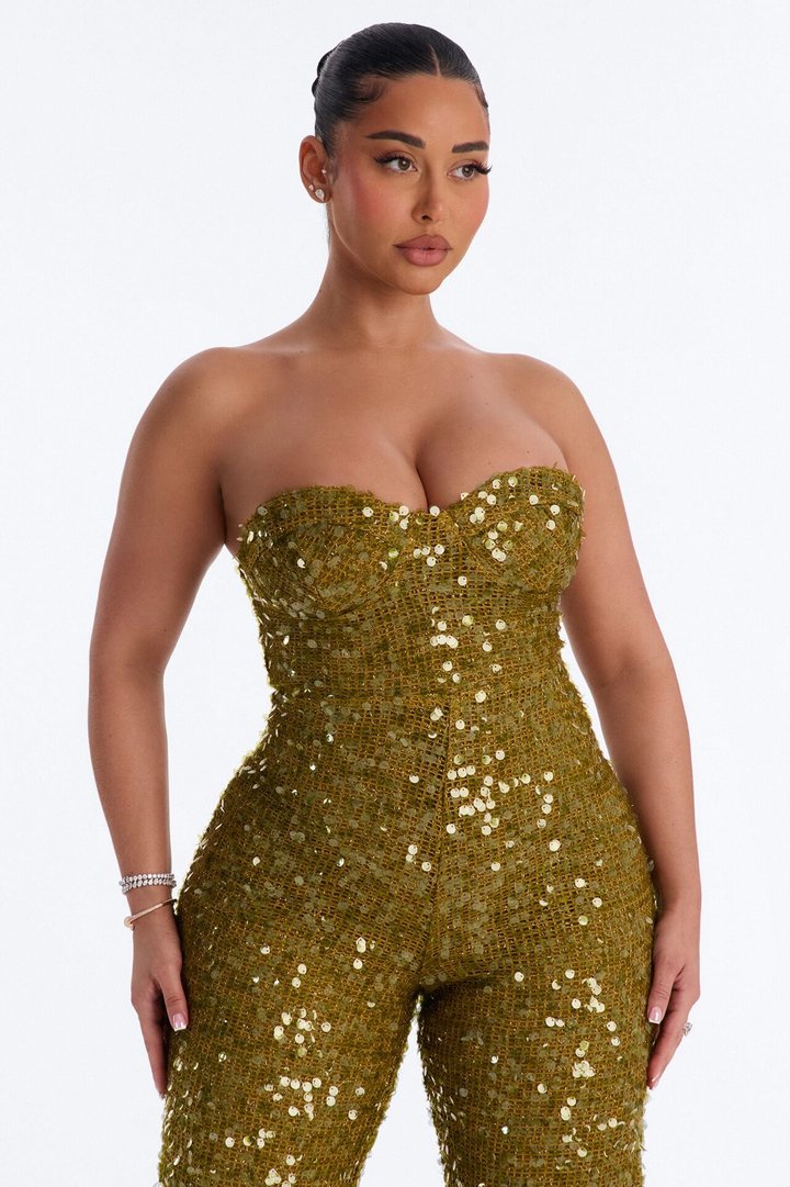 Commotion For The Sequin Jumpsuit - Green