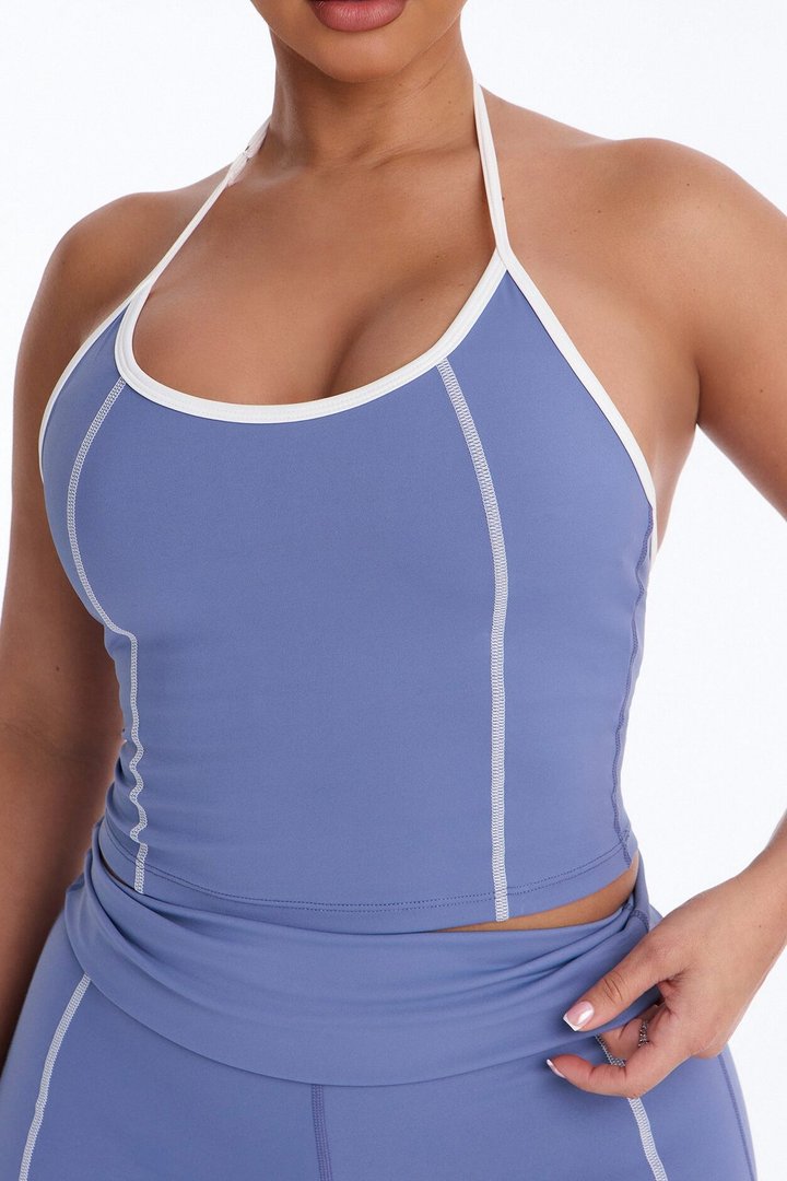 Sunday Errands Biker Short Set - Slate Blue