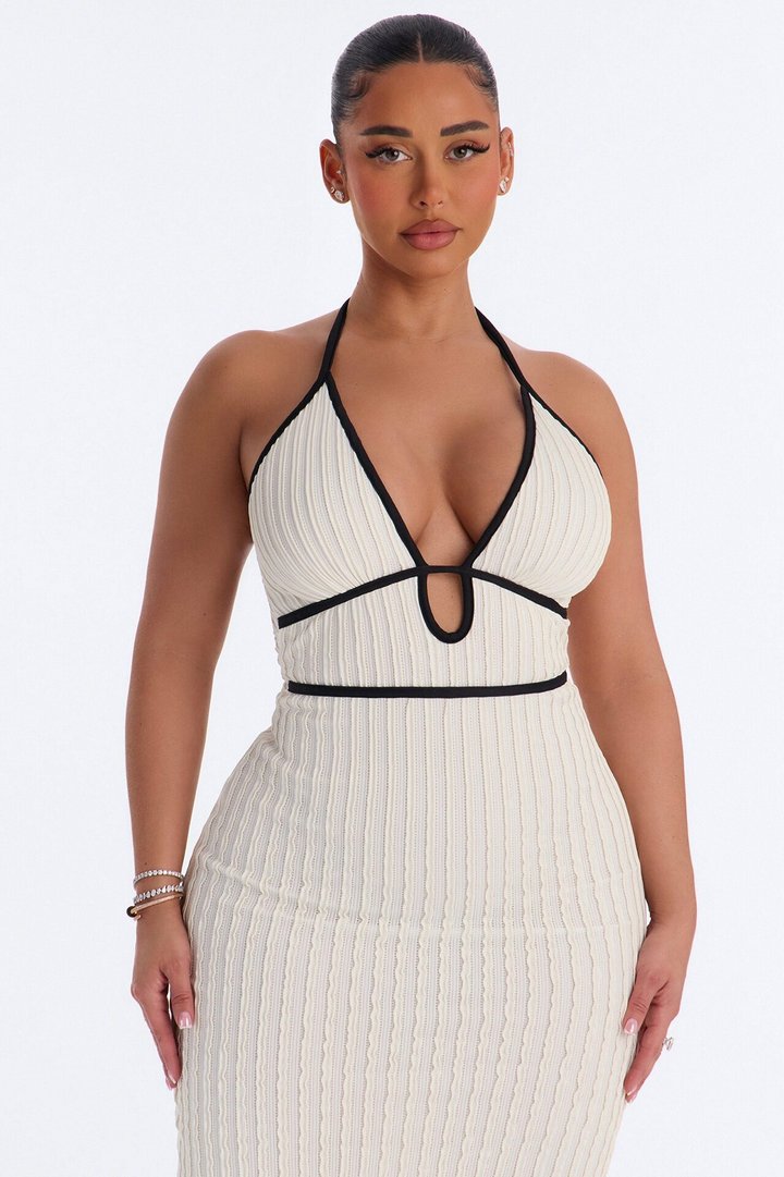 Sunlit Bliss Textured Maxi Dress - Off White