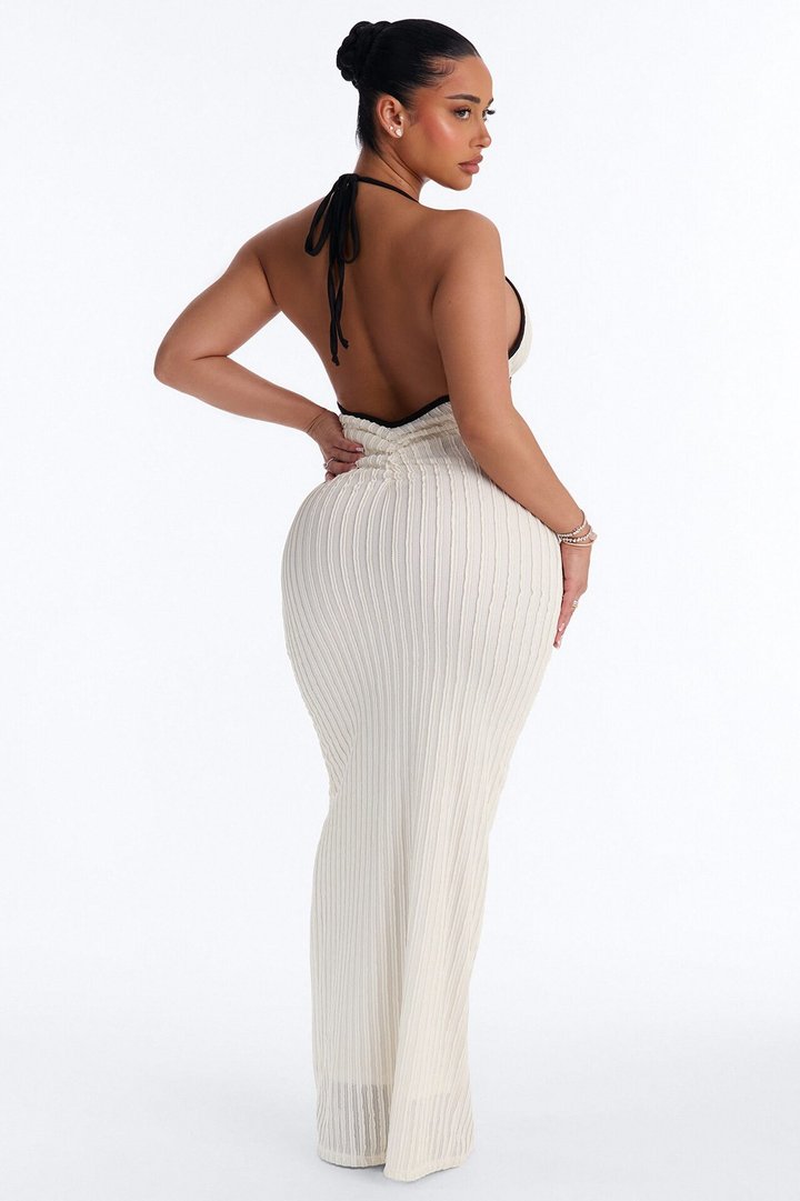 Sunlit Bliss Textured Maxi Dress - Off White