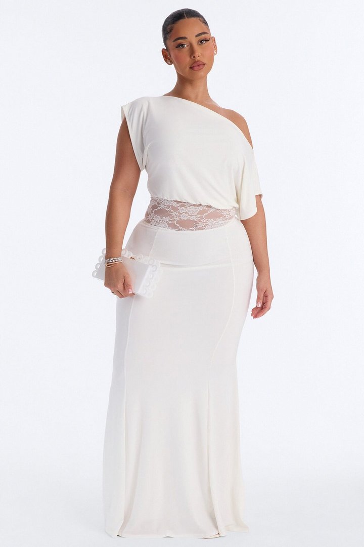 Raquel Lace Cut Out Maxi Dress - White