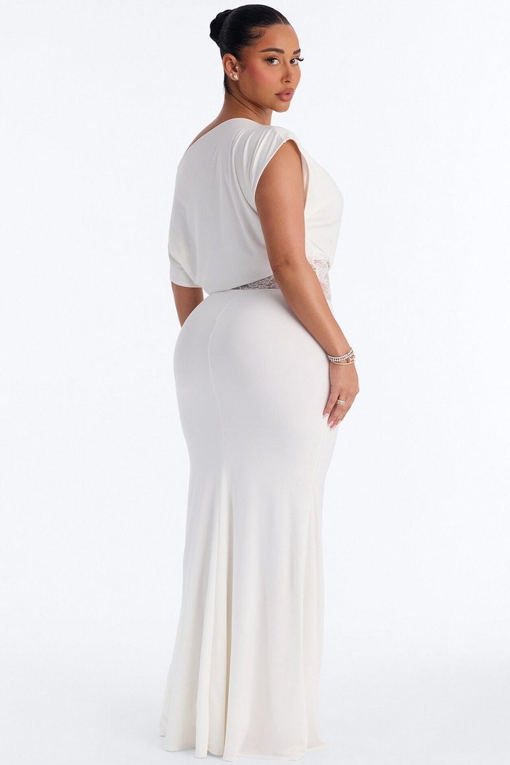Raquel Lace Cut Out Maxi Dress - White