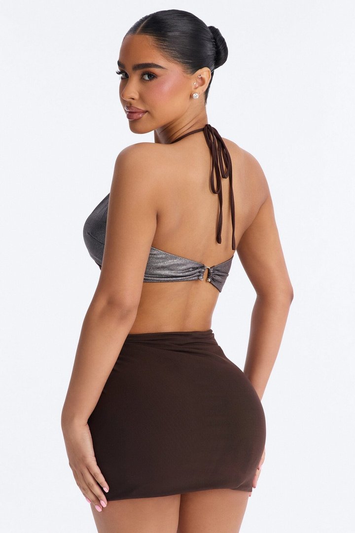 Sahara Days Hardware Halter Top - Brown/combo