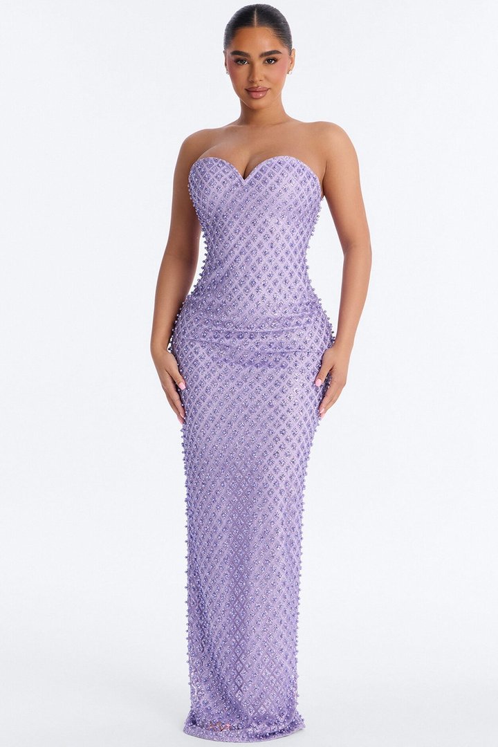 Roxi Sweetheart Embellished Gown - Lavender