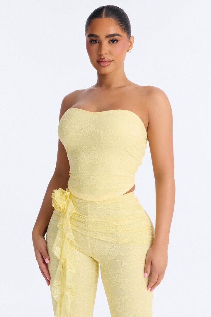 Rosetta Lace Pant Set - Yellow