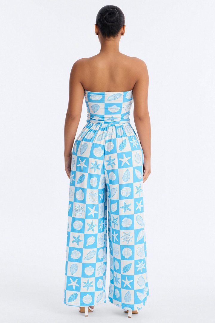 Blissful Summer Days Swim Cover Up Jumpsuit - Light Blue