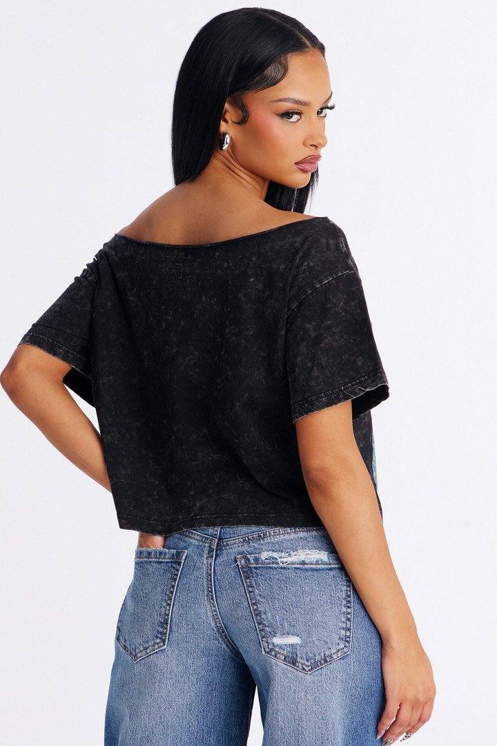 Pink Floyd Washed Off Shoulder Tee - Black Wash