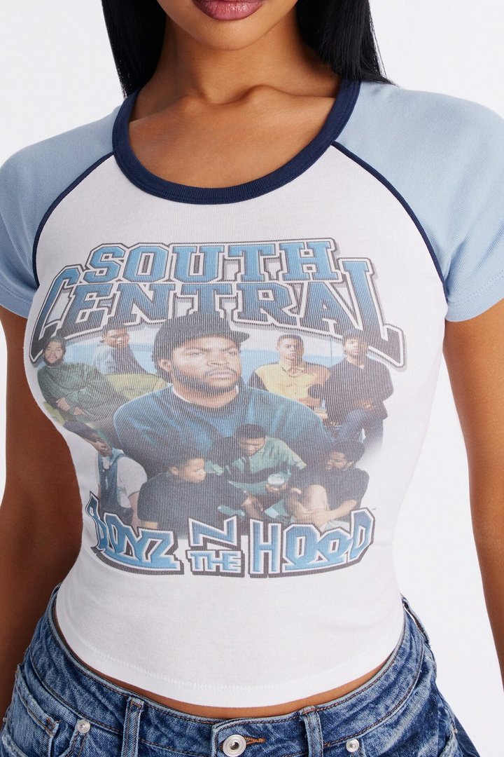 South Central Boyz Raglan Baby Tee - White