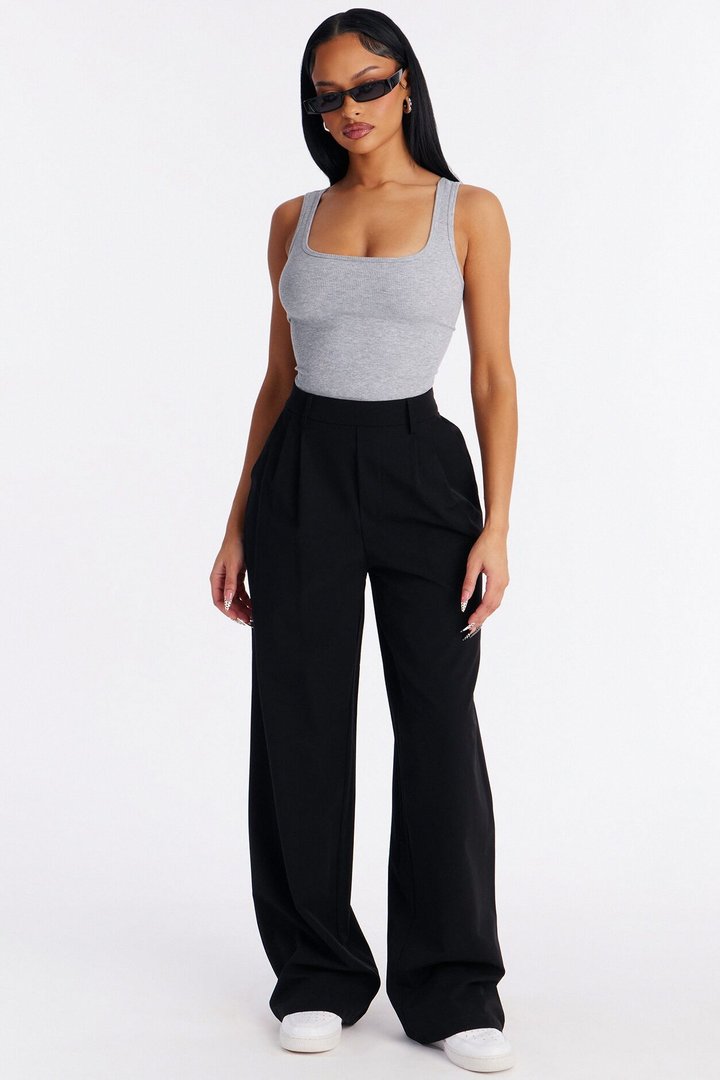 On the Go Breathable Wrinkle Free Wide Leg Pant - Black