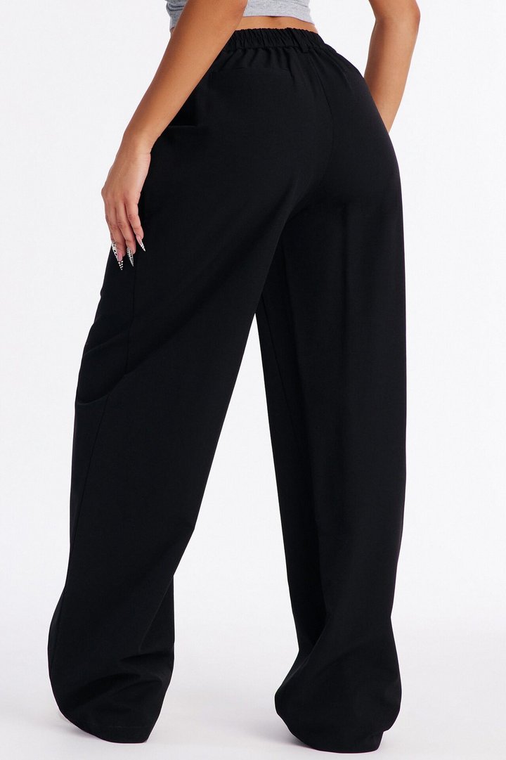 On the Go Breathable Wrinkle Free Wide Leg Pant - Black