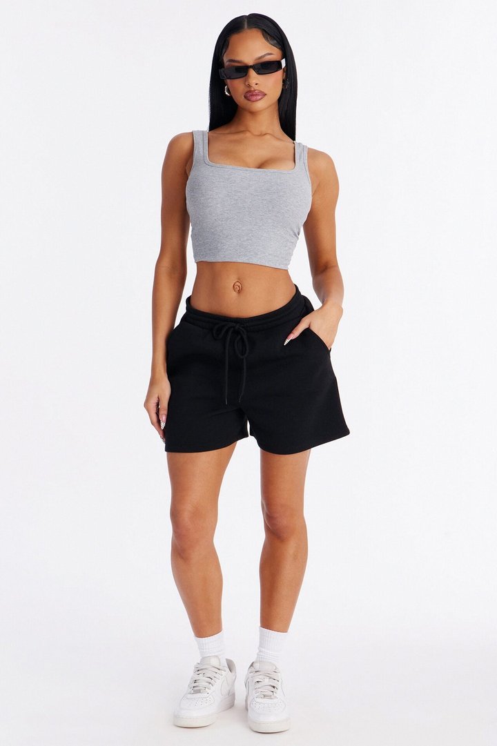 Jennifer Fleece Lounge Sweatshort - Black