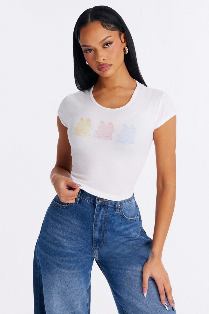 Easter Plush Bunnies Baby Tee - White