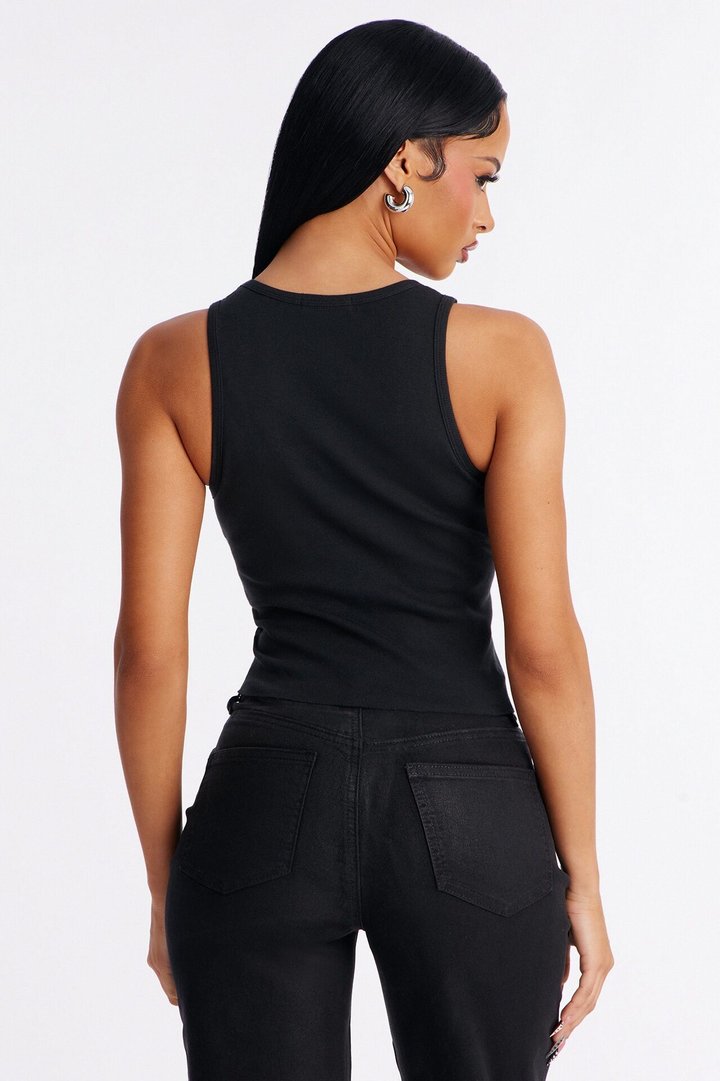 Mentally Spicey Studded Tank - Black