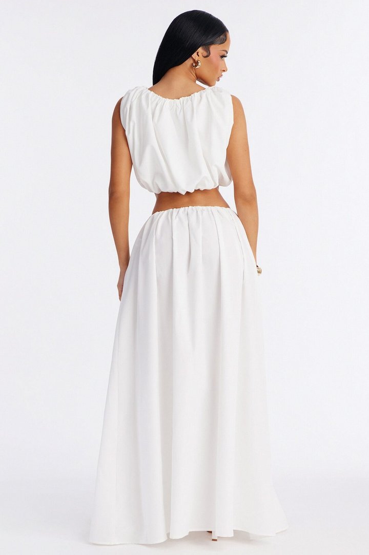 Willow Poplin Maxi Skirt - White