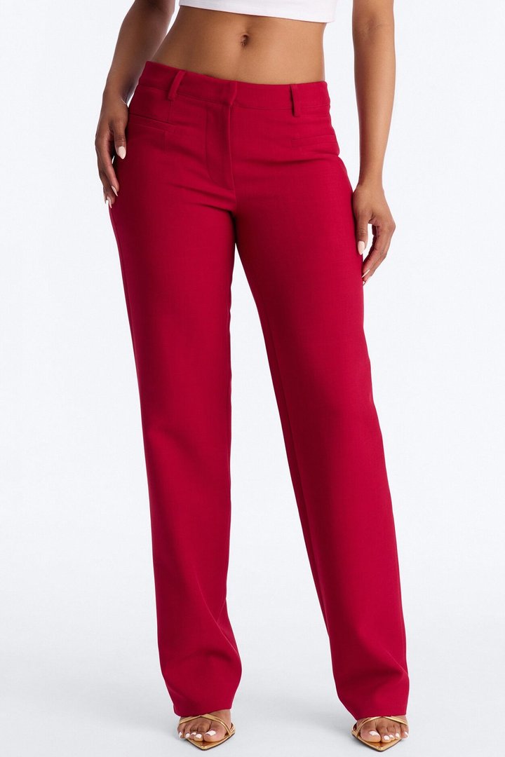 Empire Essentials Straight Leg Trouser - Red