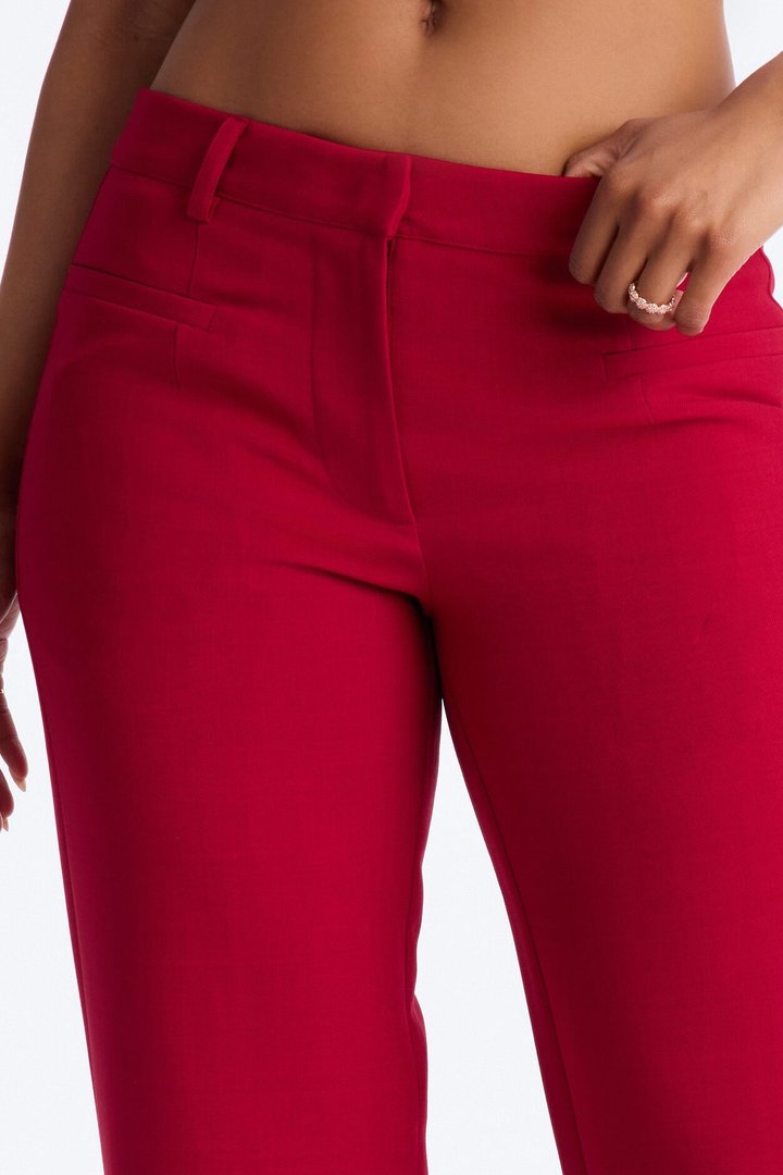 Empire Essentials Straight Leg Trouser - Red