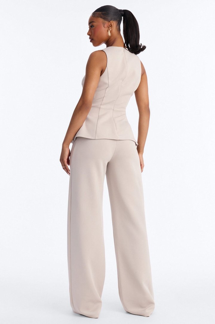 Gracia Hardware Wide Leg Jumpsuit - Stone