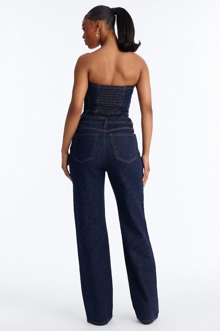 Street Blues Denim Jumpsuit - Dark Wash