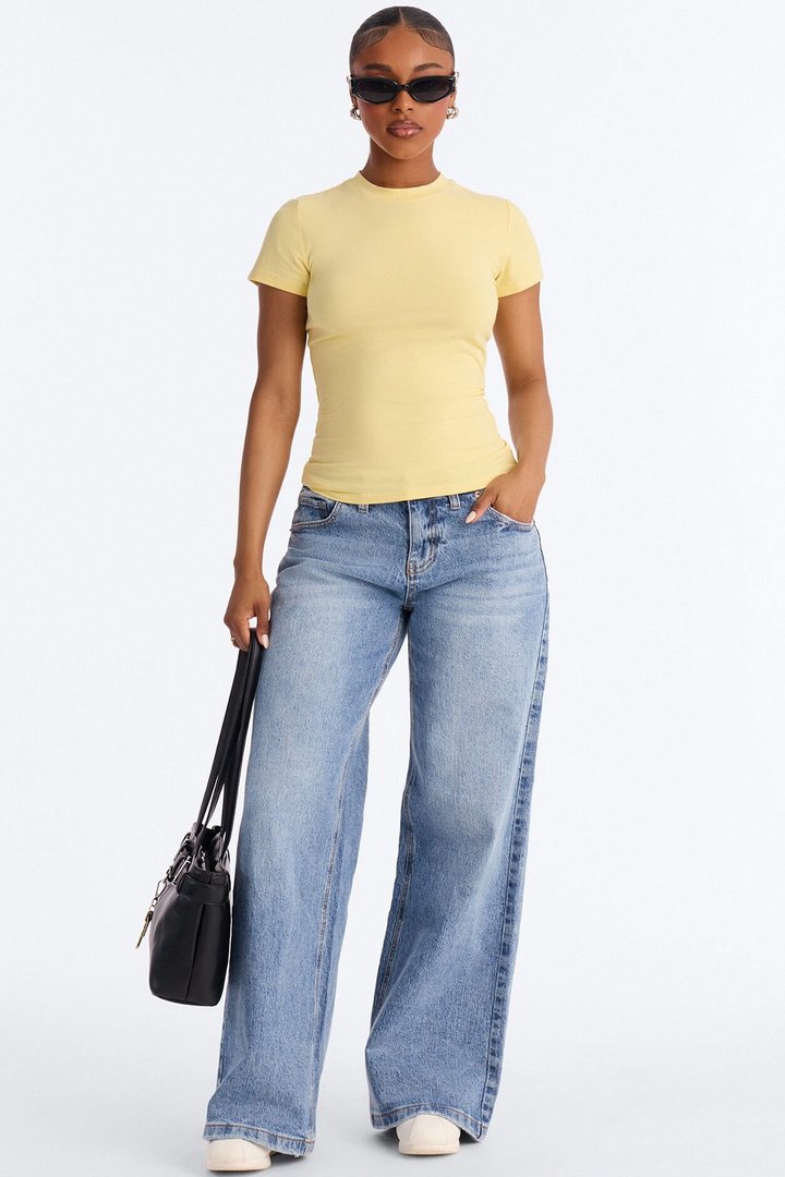 Camilla Classic Fit Crew Neck Tee - Butter Yellow