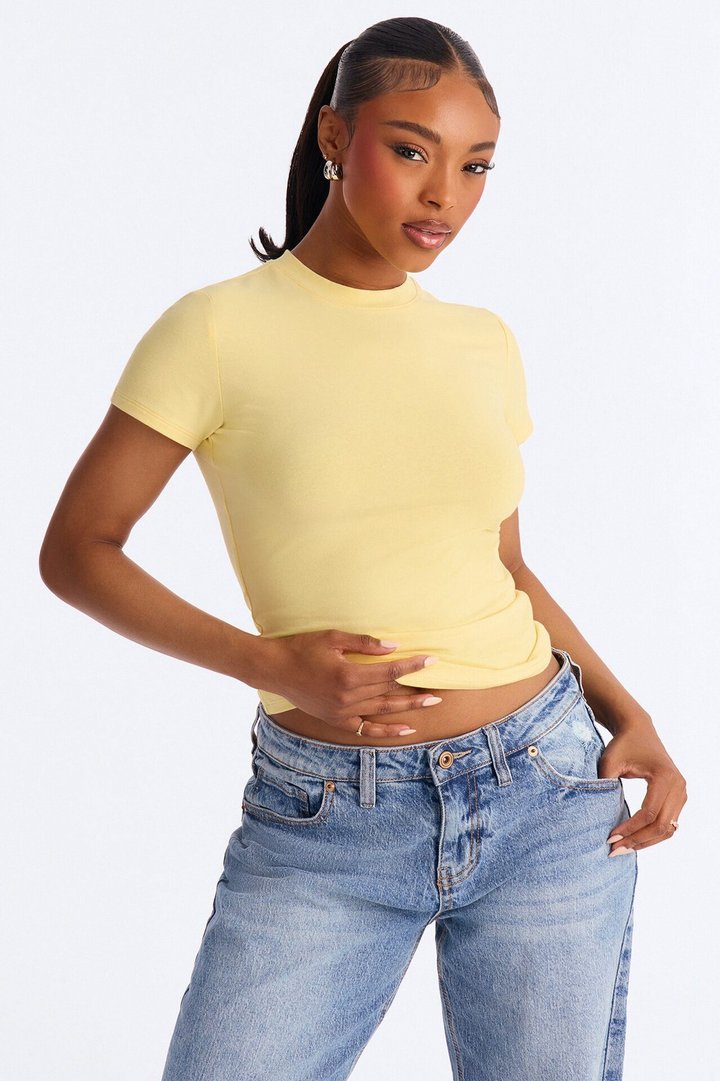 Camilla Classic Fit Crew Neck Tee - Butter Yellow