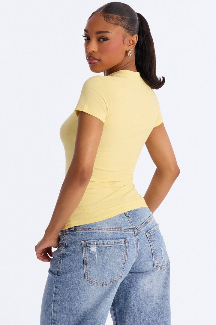 Camilla Classic Fit Crew Neck Tee - Butter Yellow