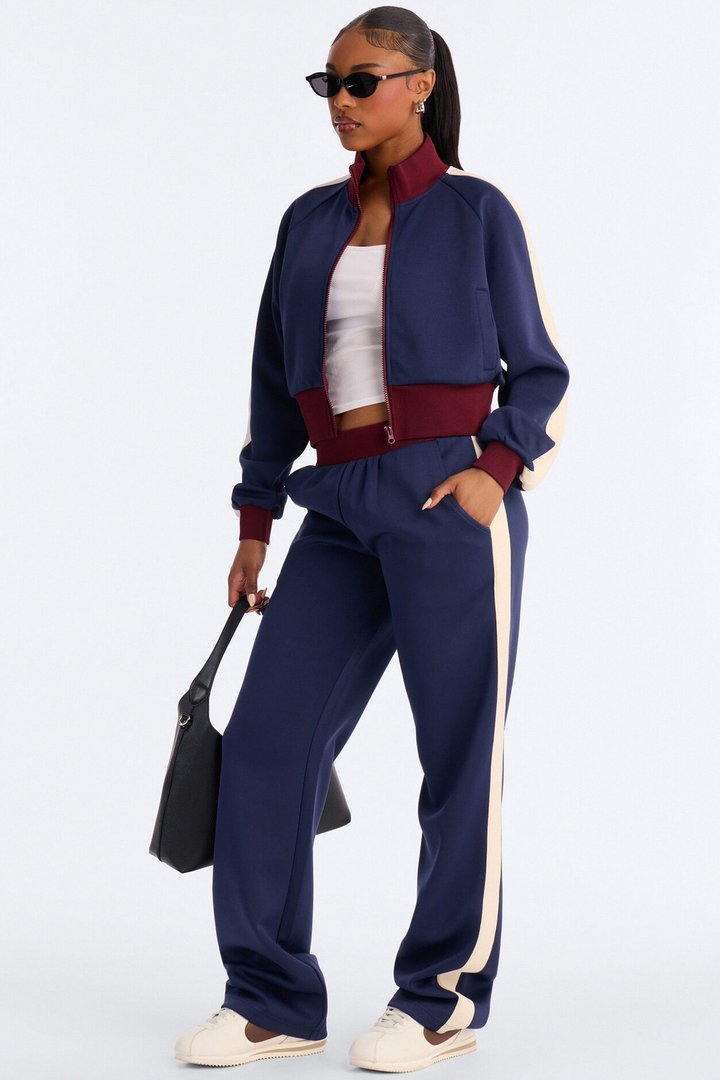 Power Trip Scuba Funnel Neck Jacket - Navy/combo
