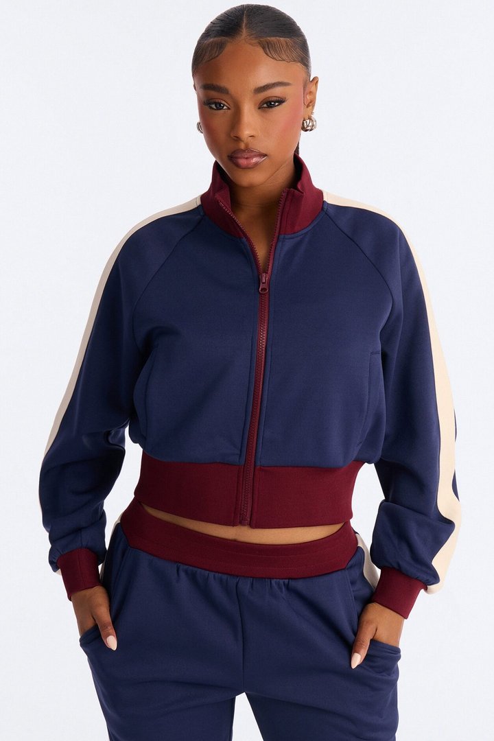 Power Trip Scuba Funnel Neck Jacket - Navy/combo