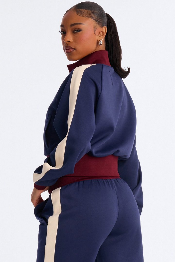 Power Trip Scuba Funnel Neck Jacket - Navy/combo