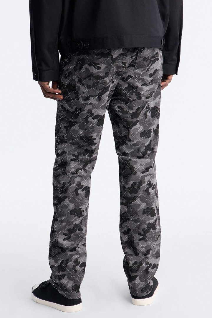 Slim Embellished Hex Pant - Black