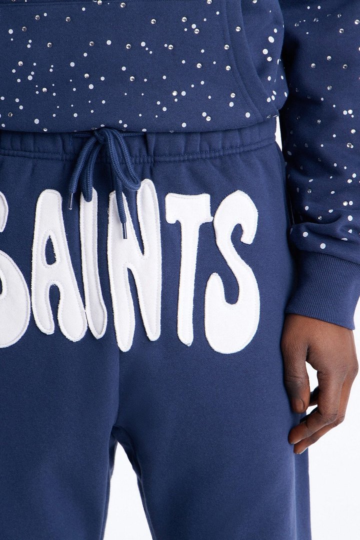 Saints Rhinestones Sweatpants - Navy