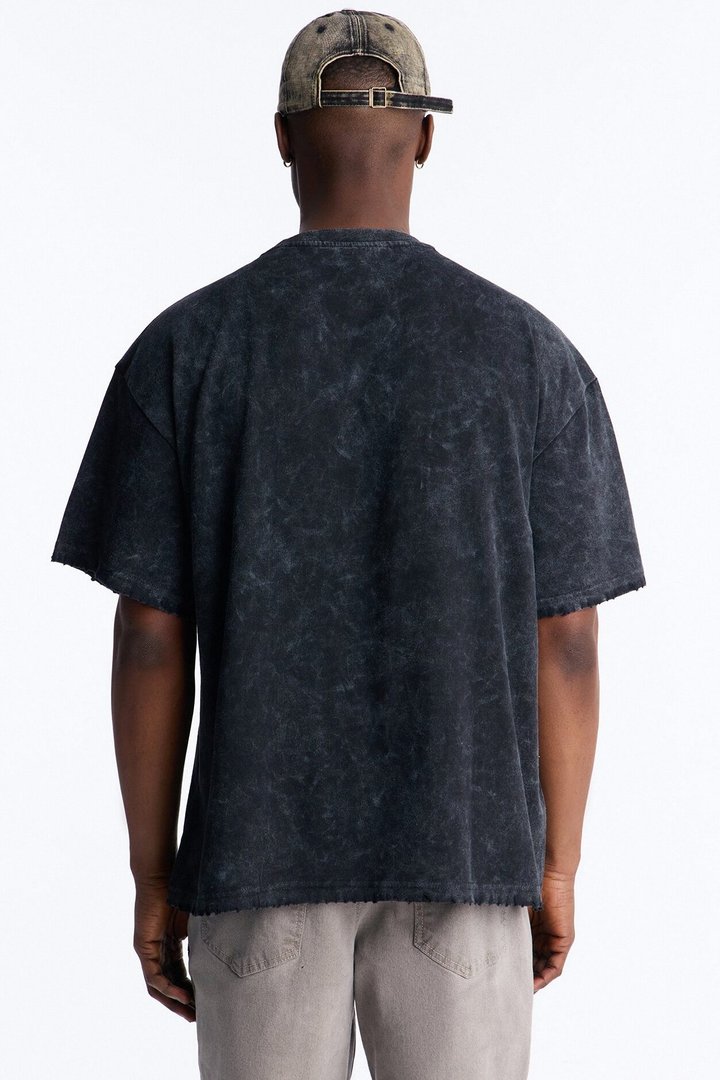 Misfits Destroyed Mineral Wash Short Sleeve Tee - Black