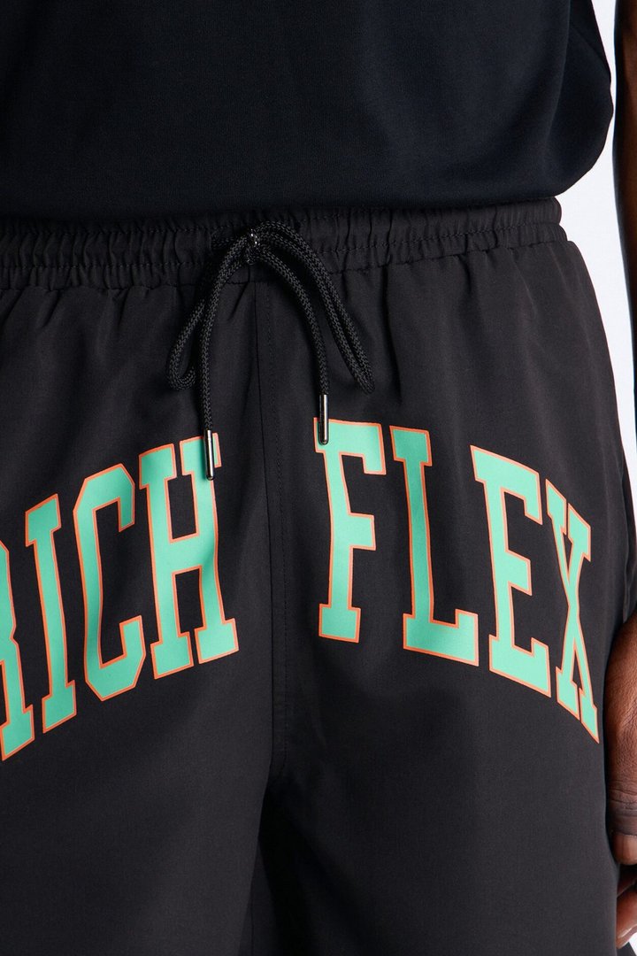 Rich Flex Swim Trunk 7″ - Black/Green