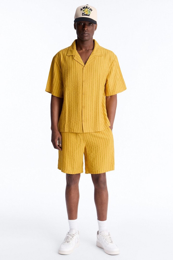 Relaxed Aegean Pleat Short - Mustard