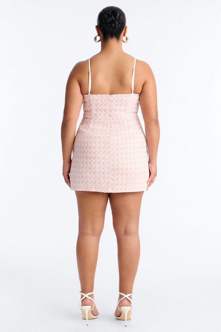 Tweed Romance Mini Dress - Pink/combo