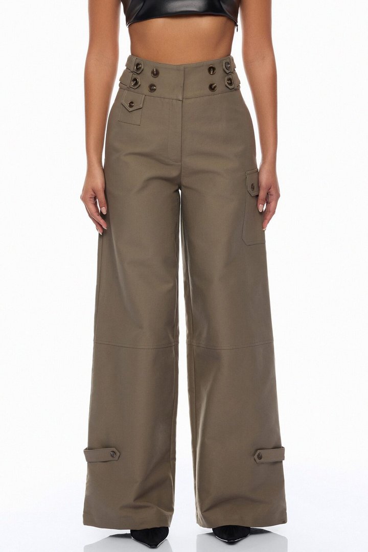 Marcella Cargo Wide Leg Pant - Olive