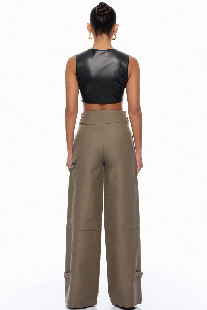 Marcella Cargo Wide Leg Pant - Olive