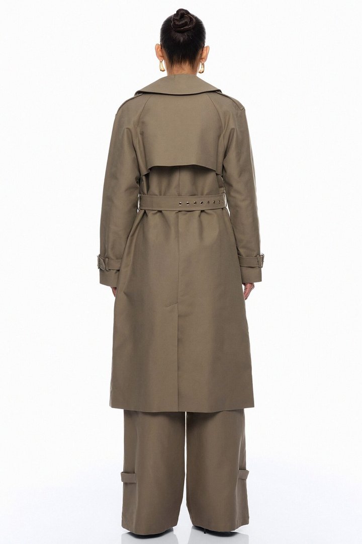Marcella Double Breasted Coat - Olive