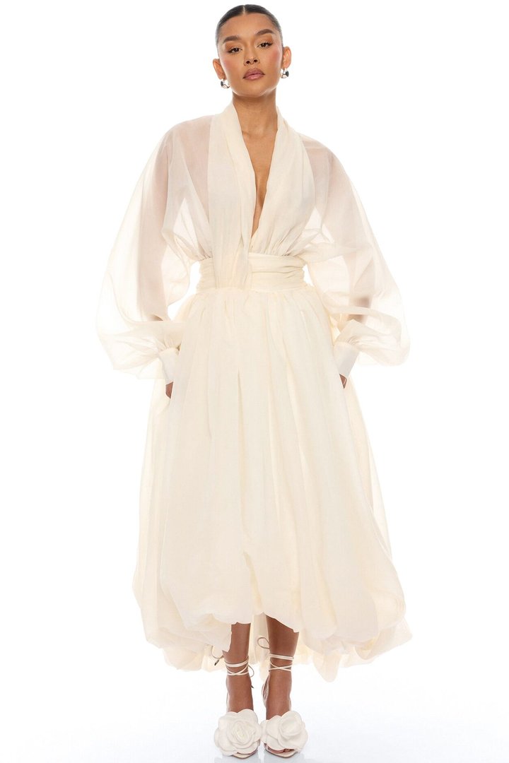 Muse Energy Taffeta Maxi Dress - Cream