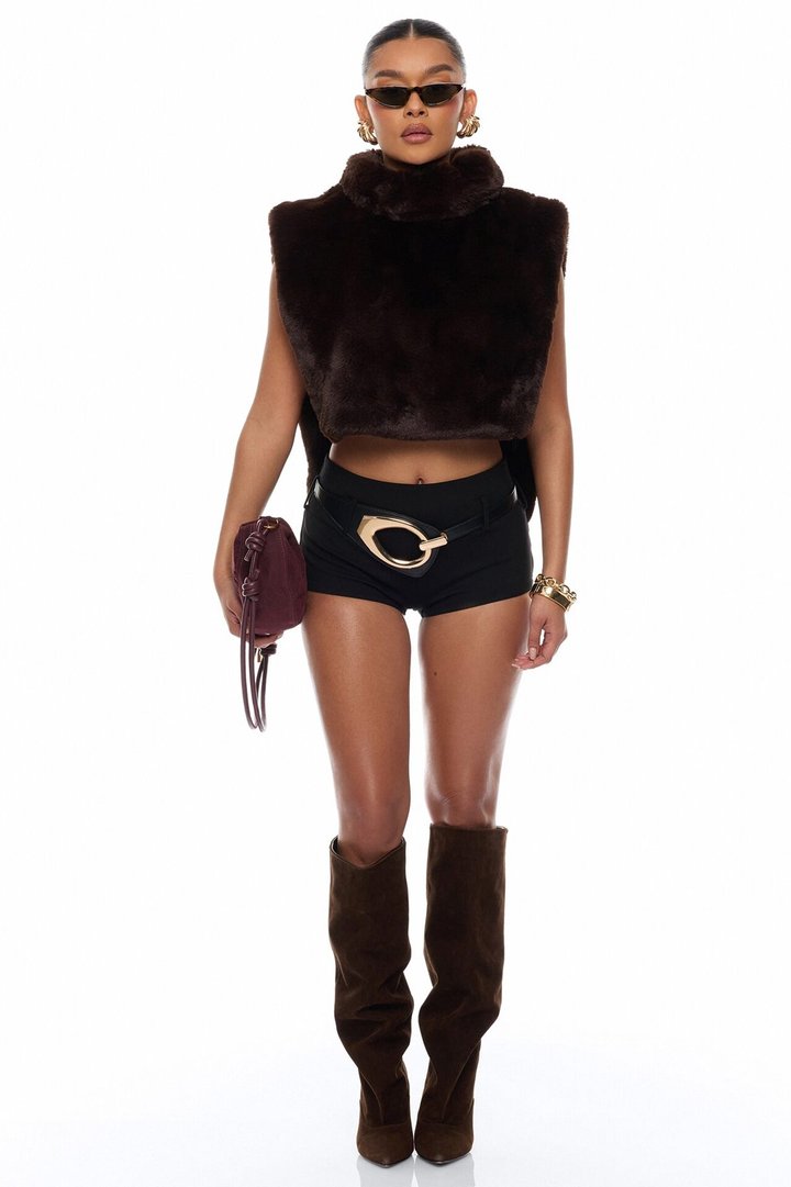 At The Slopes Faux Fur Vest - Brown