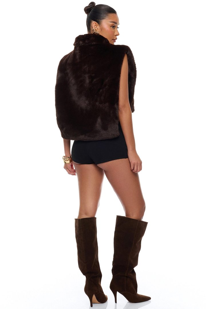 At The Slopes Faux Fur Vest - Brown