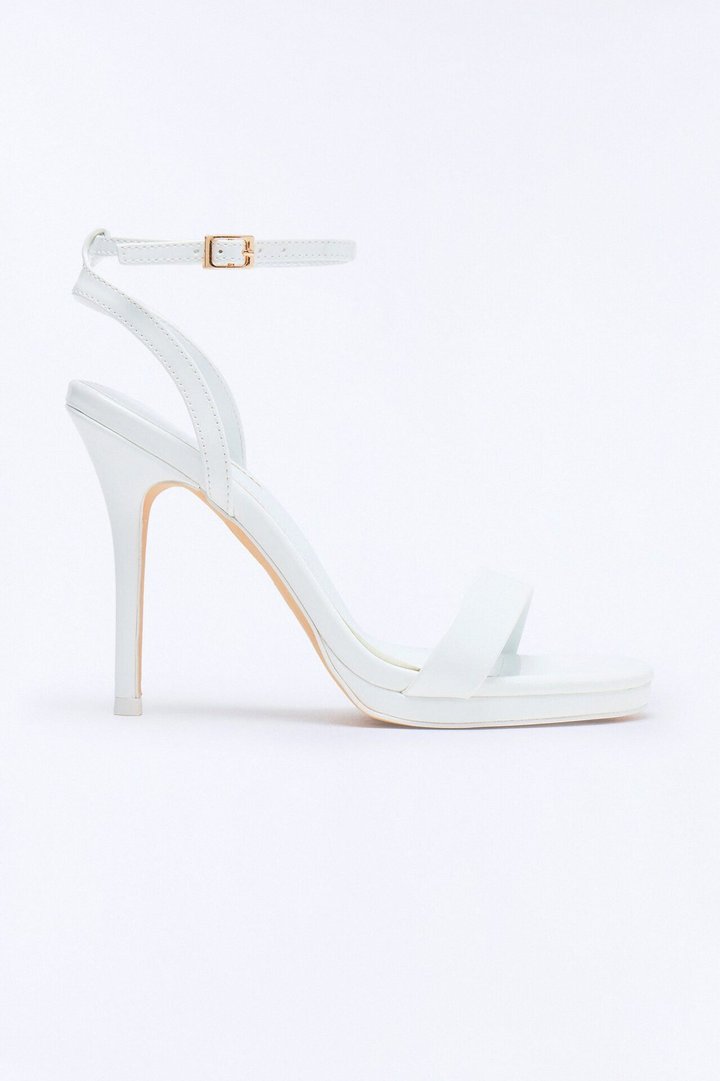 Anzie Patent Stiletto Heels - White