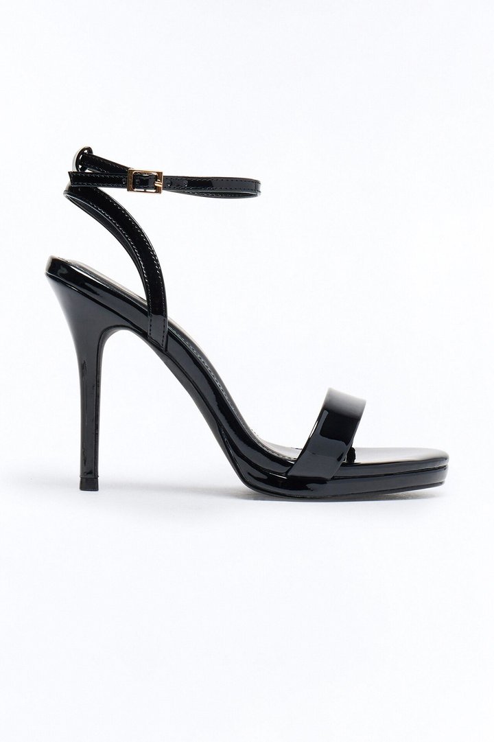 Anzie Patent Stiletto Heels - Black