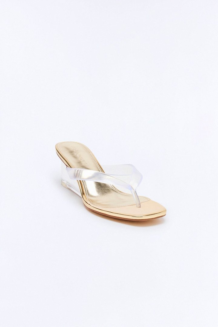 Spree Thong Wedges - Gold